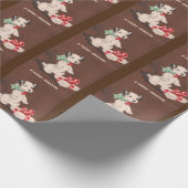 Cute Vintage-kersthonden Cadeaupapier (Hoek)