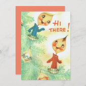 Cute Vintage-kerstkaarsen Gezegde Hi Feestdagenkaart (Voorkant / Achterkant)