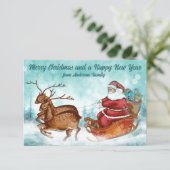 Cute Vintage-kerstkaart Bedankkaart (Staand voorkant)