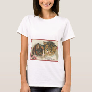 Cute Vintage-kerstkatten T-shirt