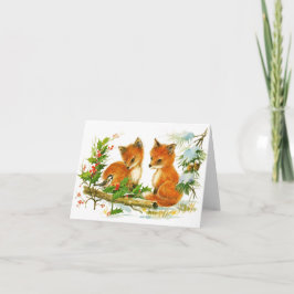 Cute Vintage-kerstmeloenen Feestdagen Kaart