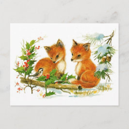 Cute Vintage-kerstmeloenen Feestdagenkaart