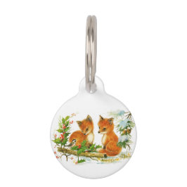 Cute Vintage-kerstmeloenen Huisdierpenning