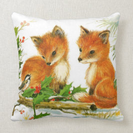 Cute Vintage-kerstmeloenen Kussen