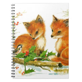 Cute Vintage-kerstmeloenen Notitieboek