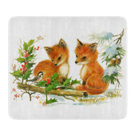 Cute Vintage-kerstmeloenen Snijplank