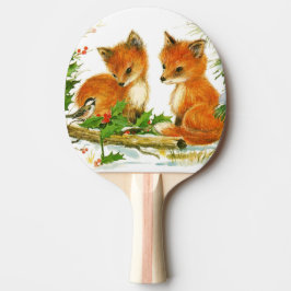 Cute Vintage-kerstmeloenen Tafeltennisbatje