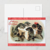 Cute Vintage-kerstmis Briefkaart (Voorkant / Achterkant)