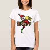 Cute Vintage Kerstmis Elf met Snoep T-shirt (Voorkant)