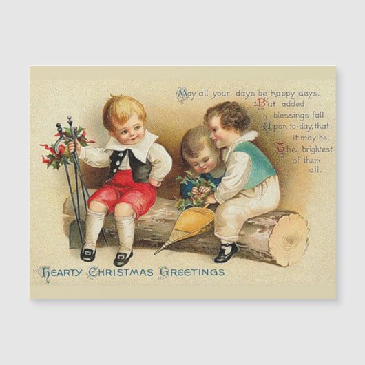 Cute Vintage Kerstmis Kinderen (Voorkant)