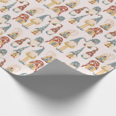 Cute Vintage Kerstmis Zweed Gnomes Pattern Cadeaupapier (Hoek)