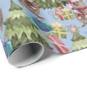 Cute Vintage Kerstquokka Cadeaupapier (Rol Hoek)