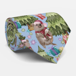 Cute Vintage Kerstquokka Stropdas