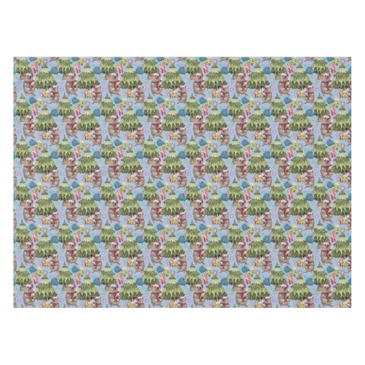 Cute Vintage Kerstquokka Tafelkleed (Voorkant (Horizontaal))