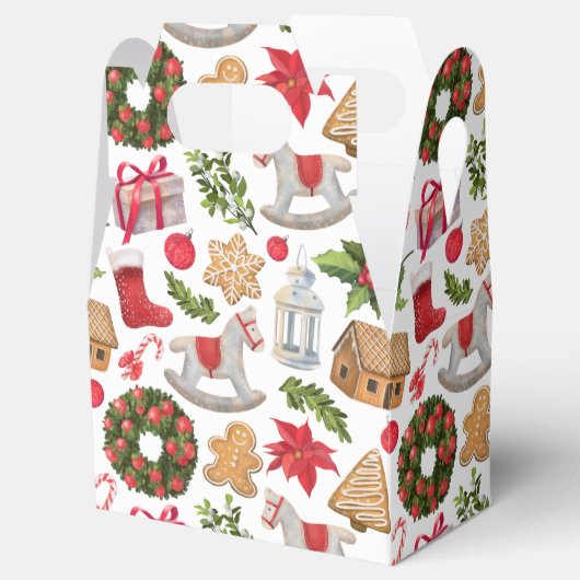 Cute Vintage Kerstthema Bedankdoosjes (Geopend)