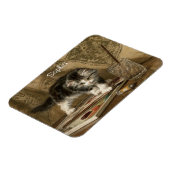 Cute Vintage Kitten Art, Name Magneet (Linkerzijde)