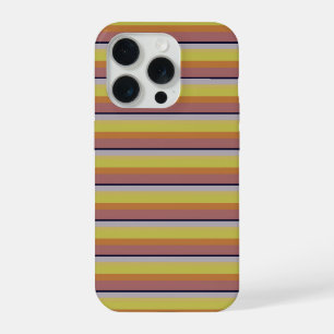 Cute vintage kleuren strepen iPhone 15 pro case