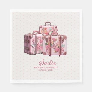 Cute Vintage Koffers Roze Studentenkoffer Feest Servet