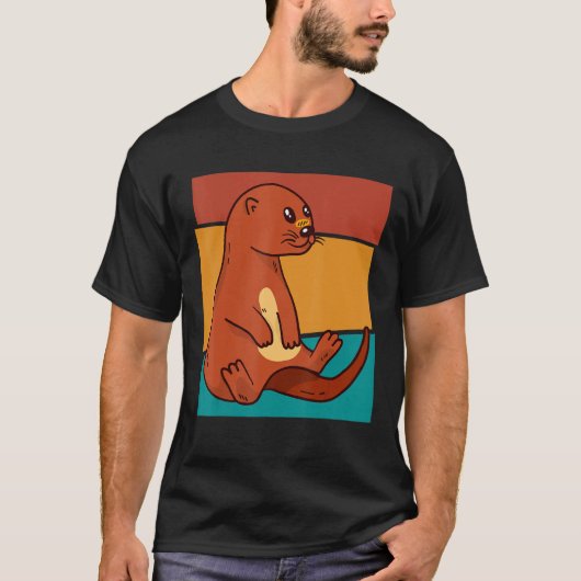 Cute Vintage Otter T-shirt (Voorkant)