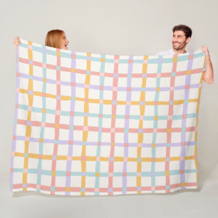 Cute Vintage Pastel Crisscross Patroon Babykamer Fleece Deken