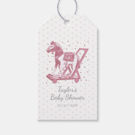 Cute Vintage Pink Hobby Horse Pattern Cadeaulabel
