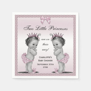 Cute Vintage Princess Twins Baby shower Servet