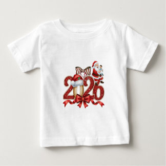 Cute Vintage Santa Christmas 2026 Baby T-Shirt