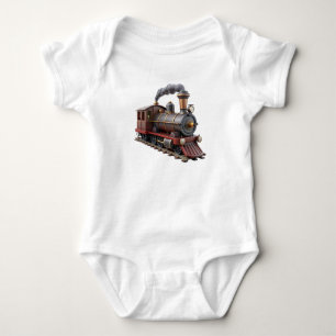 Cute Vintage Stoomtrein 3D Baby Shirt – Little Tr