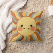 Cute Vintage Sunshine with Groovy Wavy Rays Kussen (Deken)