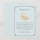 Cute Vintage teddy bear Baby boy shower Bedankkaart (Voorkant / Achterkant)