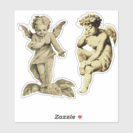 Cute Vintage Two Angels Chubby Cherubs Sticker