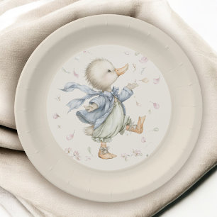 Cute Vintage Verhaalboek Eendje Baby Shower Papieren Bordje