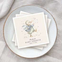Cute Vintage Verhalenboek Eend Baby Shower Servet