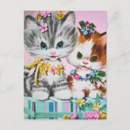 Cute Vintage Verjaardags Katjes Ansichtkaart Briefkaart