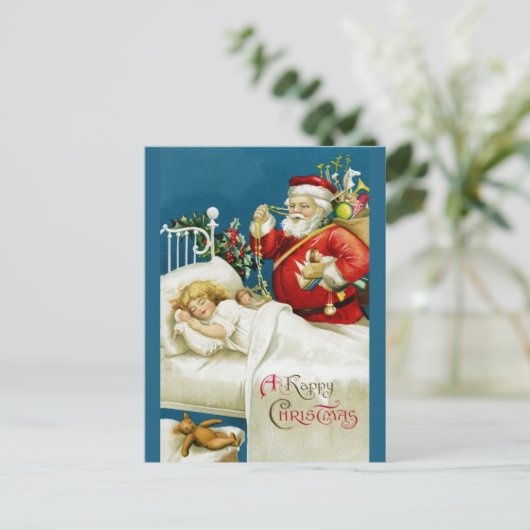 Cute Vintage Victoriaans Kerstkerstkerstkerstkerst Briefkaart (Staand voorkant)