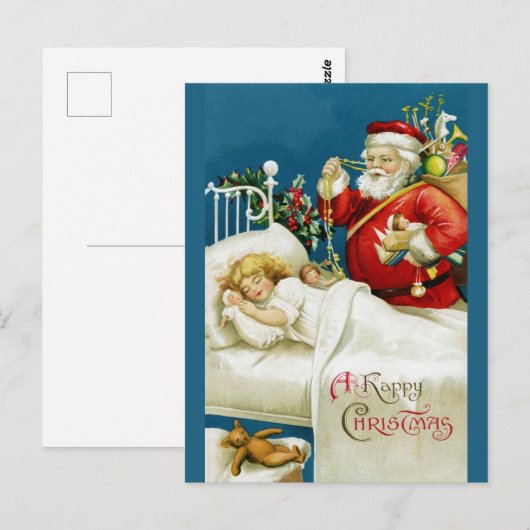 Cute Vintage Victoriaans Kerstkerstkerstkerstkerst Briefkaart (Voorkant / Achterkant)