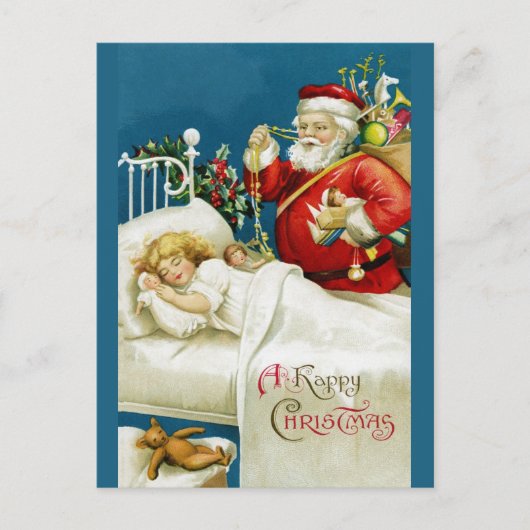 Cute Vintage Victoriaans Kerstkerstkerstkerstkerst Briefkaart (Voorkant)