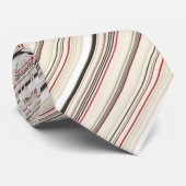 Cute vintage wit rode strepen stropdas (Opgerold)
