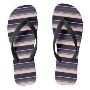 Cute vintage zwart grijs strepen teenslippers