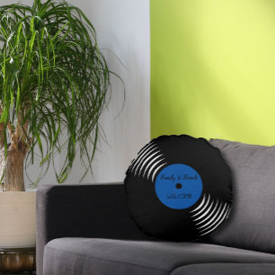 Cute Vinyl Record Welkom Pillow Rond Kussen
