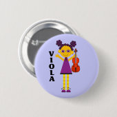 Cute Viola Girl Button (Voorkant /achterkant)