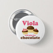 Cute Viola zal spelen voor chocolade Ronde Button 5,7 Cm (Voorkant /achterkant)