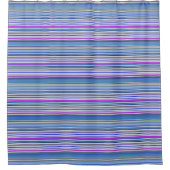 Cute violet blue stripes douchegordijn (Voorkant)