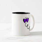 Cute Violet Paarse Butterfly Tweekleurige Koffiemok (Voorkant rechts)