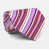 Cute violet red stripes stropdas (Opgerold)