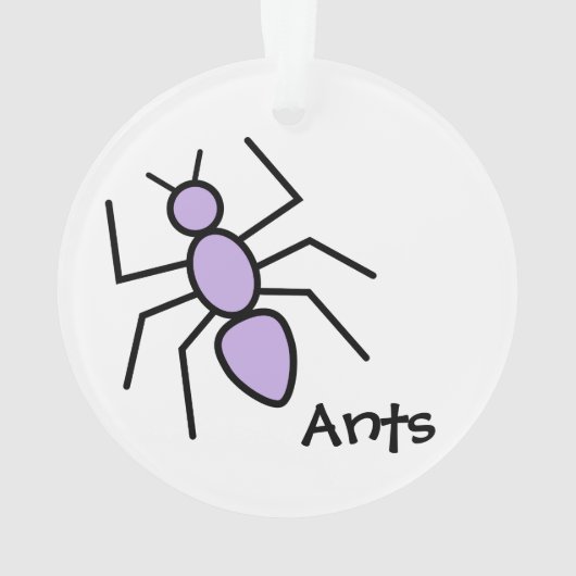 Cute Violet Vector Ant Ornament (achterkant)