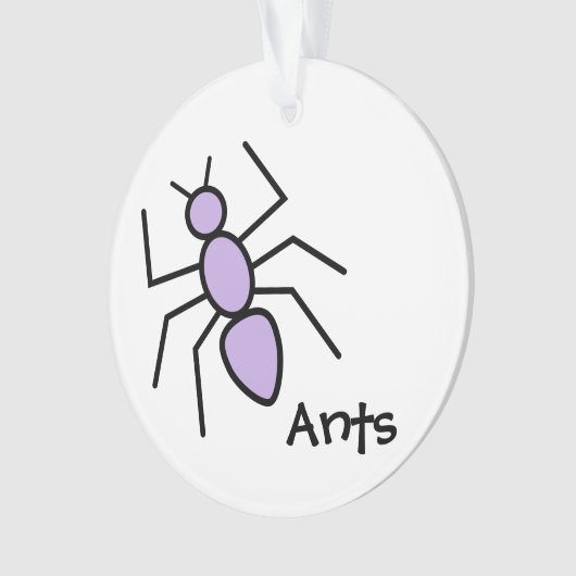 Cute Violet Vector Ant Ornament (voorkant)
