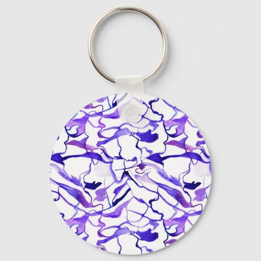 Cute violet waterverf abstract lijnpatroon sleutelhanger (Voorkant)