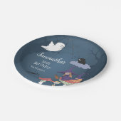 Cute Violet Witch Halloween Birthday Party Papieren Bordje (Gekanteld)