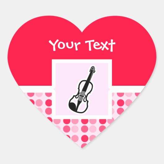 Cute Violin Hart Sticker (Voorkant)